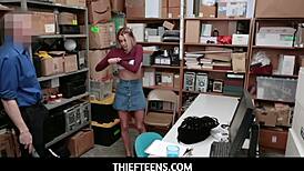 Thiefteen 18+s-teen 18+ shoplifter pussy rammed by security