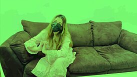 Blonde wife takes husbands friend in bed