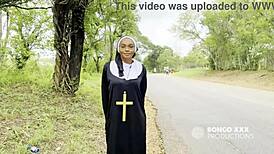Horny nun gets fucked