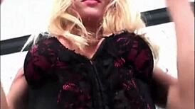 blonde ts with big boobs jerks off