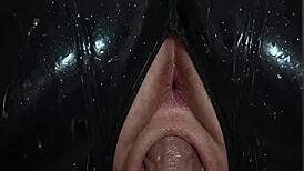 Atkins heaven in black latex body