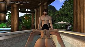 Second life - jade doet - hot tub games - pornstar