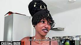 Big tits ebony teen cums hard riding fast 😈