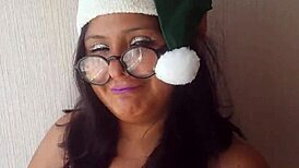 british bbw elf feels pure ecstasy swallowing christmas cum