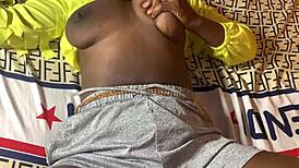 young african ebony girlfriend gets fucked in tight shorts