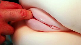 Feel the pink and tight vagina with your fingers