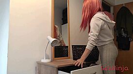 Step-mom catches me flashing my dick
