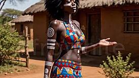 African teen babe gets raw banged in public market
