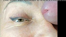 milf extremely close up cumshot on eye orgasm