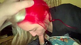 Sloppy rough blowjob mouth fuck ends with throatpie