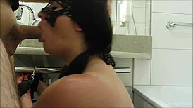 Sloppy Deepthroat Blowjob Gagging For Tied Submissive Milf