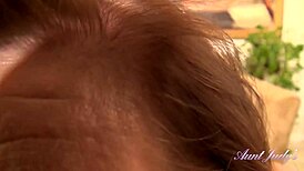 auntjudys 60yo step aunt marie sucks cock in pantyhose