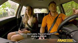 Fake driving school blonde milf julia parker outdoors