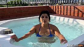 Petite colombian stepsister goes from jacuzzi to bed to suck cock naty delgado - povlatingirl