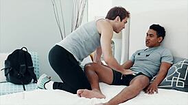 Realizing this I planned before attempting to enter his room as part of a muscular hunk domination glory hole and tough black guy ass fucks white trainer in HD porn video